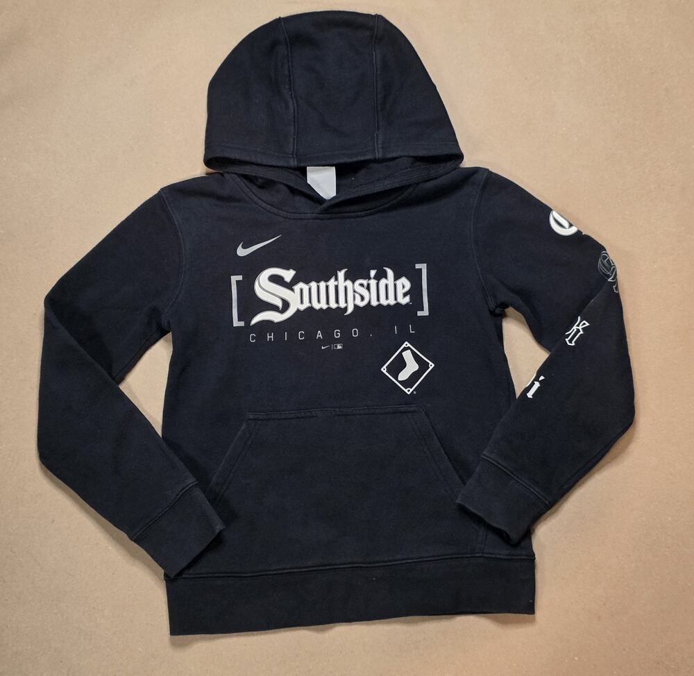 Chicago White Sox Hoodie Boys Small Black Nike Southside Old English MLB
